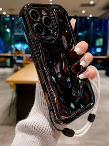 Waterproof Phone Case With Lanyard - Black - View 4