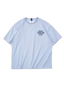 Áo thun nam Lá thư Giải trí - Màu xanh lam - Xem 4