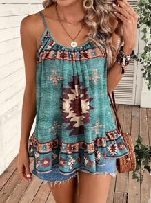 SHEIN LUNE Geo Print Cami Top - Multicolor - View 5