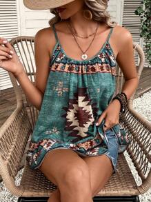 SHEIN LUNE Geo Print Cami Top - Multicolor - View 6