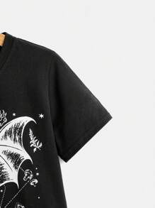 ROMWE Goth Áo thun nữ Thú vật Giải trí - màu đen - Xem 3