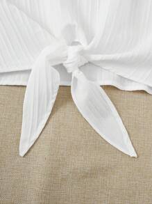 Soleia Solid Knot Hem Batwing Sleeve Blouse