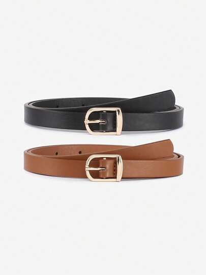 حزام مستطيل بديكور مشبك الى الحياة اليومية 2 قطع اطفال