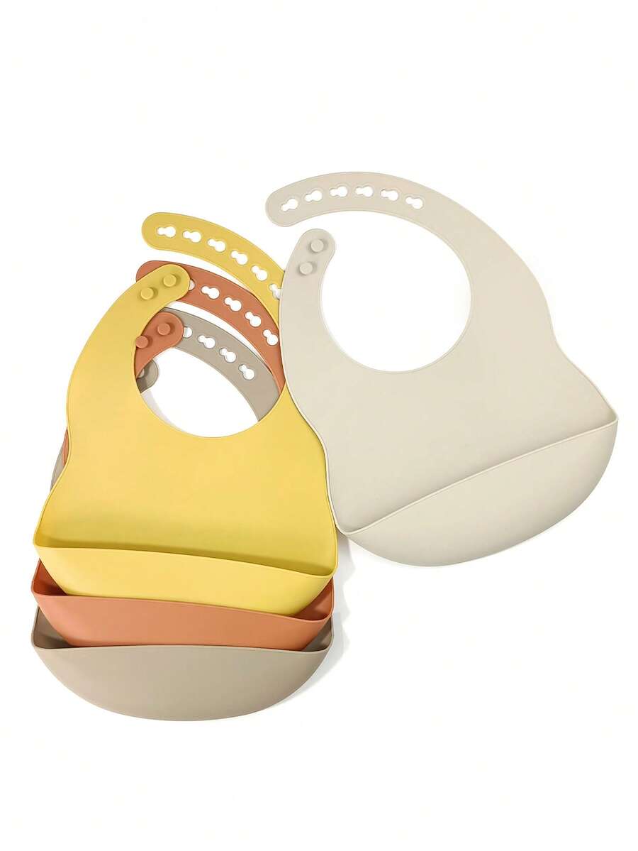 Bộ 2 chiếc yếm ăn dặm bằng silicon chống thấm nước, dễ vệ sinh, có thể điều chỉnh ngẫu nhiên, dùng cho bé ăn hàng ngày