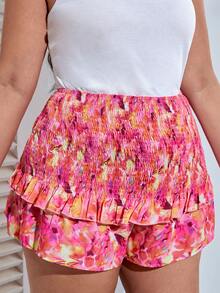 Dreamara Shorts con estampado floral ribete con fruncido - Multicolor - Ver 4