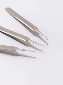 痤瘡針工具，3入组不銹鋼痤瘡針套裝護膚卸妝工具 - 銀色 - 查看 3
