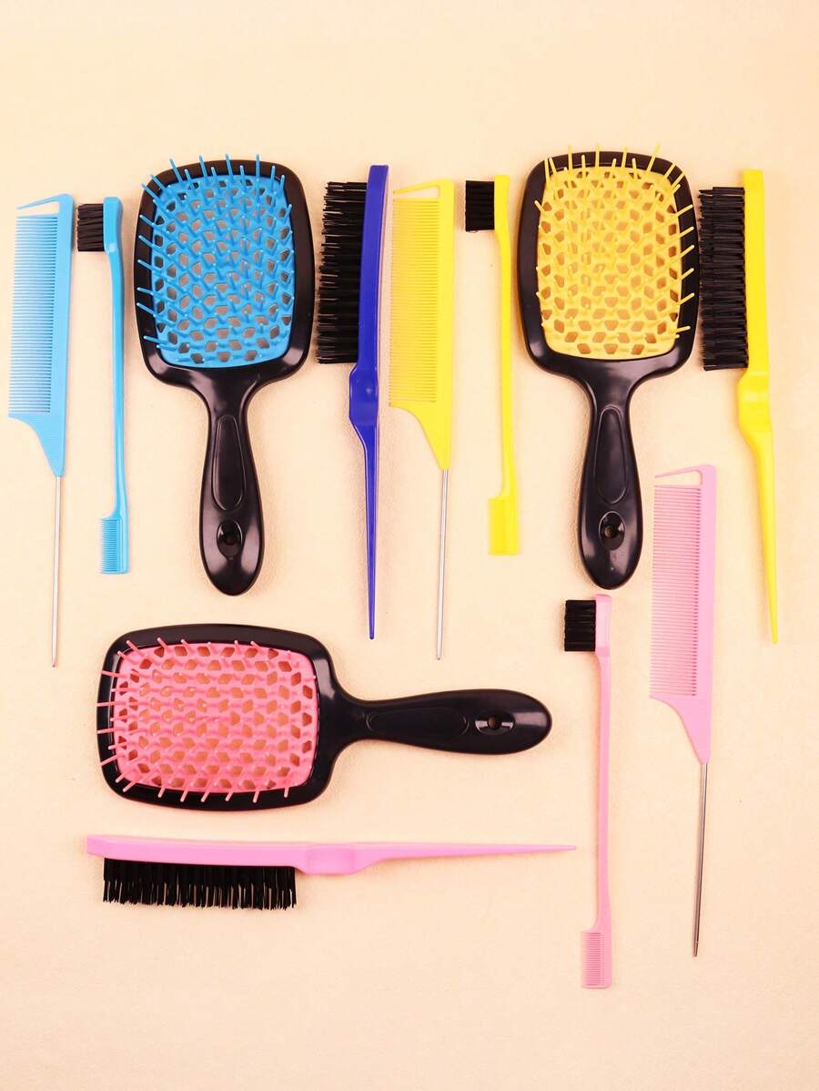 4入組梳子,適用於濕髮或乾髮,不打結,適用於梳理長髮和捲髮