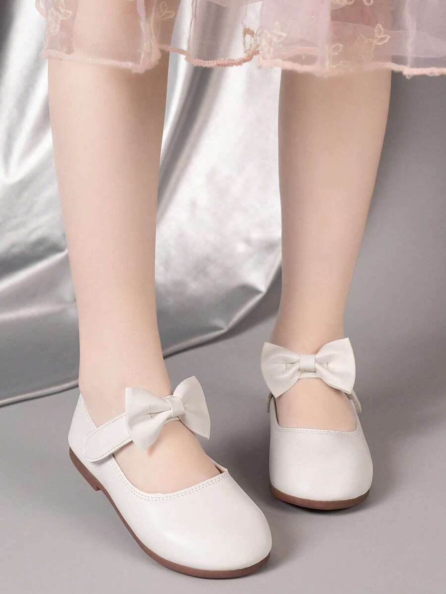 Zapatos planos de estilo británico, suaves, cómodos y de uso diario simple, para fiestas, bodas y niños - Blanco - Ver 1