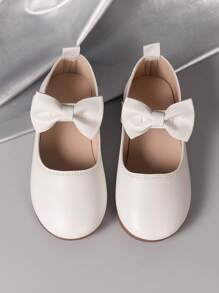 Zapatos planos de estilo británico, suaves, cómodos y de uso diario simple, para fiestas, bodas y niños - Blanco - Ver 2