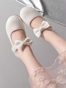 Zapatos planos de estilo británico, suaves, cómodos y de uso diario simple, para fiestas, bodas y niños - Blanco - Ver 4