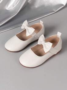 Zapatos planos de estilo británico, suaves, cómodos y de uso diario simple, para fiestas, bodas y niños - Blanco - Ver 5