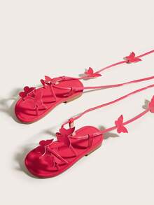 Dép quai ngang trang trí hình bướm cho bé gái cho mùa hè - Màu Hồng Tươi - Xem 3