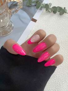 Upgrade Your Look With 24Pcs Long Almond French Style Full Cover Fake Nail Kit Press On Nails Nail Supplies Nails