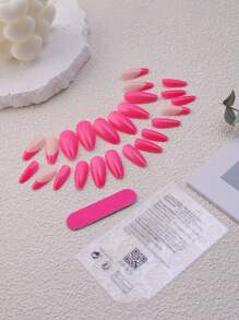 Upgrade Your Look With 24Pcs Long Almond French Style Full Cover Fake Nail Kit Press On Nails Nail Supplies Nails