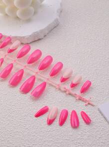 Upgrade Your Look With 24Pcs Long Almond French Style Full Cover Fake Nail Kit Press On Nails Nail Supplies Nails