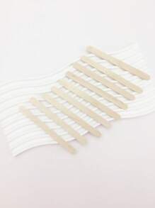 Waxing Applicator Sticks,50Pcs Eyebrow Wax Stirring Stick Wooden Craft Sticks Wax Spatulas Applicator For Face And Small Hair Removal Sticks - Beige - View 5