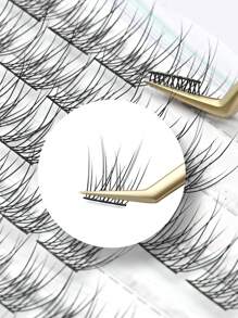 Lashtalk 1 Box DIY Fishtail Segments Manga Anime False Eyelash Extensions 3D Natural Separated Sections And Dense Volume Mix 10-13mm 10 Rows 50 Clusters Lashes Realistic Thick Makeup Tool - Black - View 6