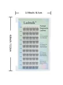 Lashtalk 1 Box DIY Fishtail Segments Manga Anime False Eyelash Extensions 3D Natural Separated Sections And Dense Volume Mix 10-13mm 10 Rows 50 Clusters Lashes Realistic Thick Makeup Tool - Black - View 7