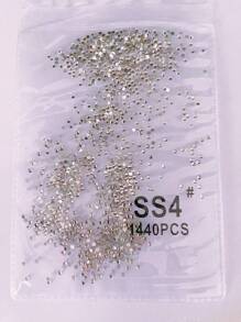 1袋小号1440颗透明平底白色钻石美甲装饰DIY美甲装饰美甲艺术美甲用品美甲饰品美甲宝石美甲水钻 - 無色 - 查看 2