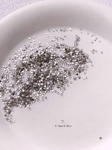 1袋小号1440颗透明平底白色钻石美甲装饰DIY美甲装饰美甲艺术美甲用品美甲饰品美甲宝石美甲水钻 - 無色 - 查看 3
