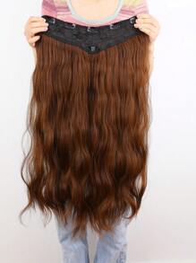 Clip In Long Curly Synthetic Hair Extension - Light Brown - View 2