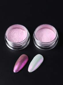 FULL BEAUTY 2 盒鏡面極光紫色美甲粉灰塵虹彩閃光 - 紫色 - 查看 5