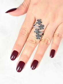 Transform Your Nails with 24pcs Medium Almond glossy deep purple-red color Professional & Portable F - Burgundy - View 4