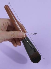 1pc MAANGE Extra Large Foundation Brush, Soft Fiber Material, Portable, Travel Essential Makeup Brush - Redwood - View 2