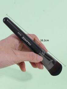 MAANGE 1pc Extra Large Foundation Brush, Soft Fiber Material, Portable, Travel Essential, Suitable For Foundation, Concealer, Blush, Contouring, Bronzer, Powder And More - Black - View 2