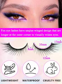 Lông Mi Giả, 5 Đôi Mắt Mèo Volumized Lông Mi Lông Tơ Nhìn Kịch Tính 3D Cáo Mắt Giả Chồn Hàng Mi Cho Tiệc Hóa Trang - màu đen - Xem 6
