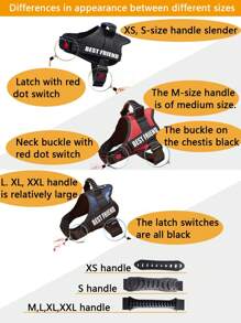 1入粉色,防爆,閃亮條紋裝飾寵物胸帶、後背帶、馬甲式背心,適用於小型、中型和大型狗狗外出散步或訓練