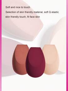 3-Pieces Set Of Multi-Color Seal Beauty Sponge (Claret, Brown, Skin Tone) Beauty Sponges For Flawless Foundation Coverage, Makeup Sponge Sponges, This Makeup Sponge Doesn't Absorb Foundation, Best For Liquid & Cream Makeup Products, Dry And Wet Makeup Sponge For Face Mixed With Lotion, Makeup, Cheap, Room Decor, Vanity, Travel, Bedroom, Makeup Accessories, Puff, Makeup Blender, Powder Puff, Makeup Sponge,Cheap,Stocking Stuffers,Makeup,Makeup Tools,Cheap Stuff,Gifts,Gifts For Women,Christmas Gifts