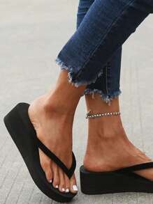 Mujer Chanclas minimalista moda negro de tela