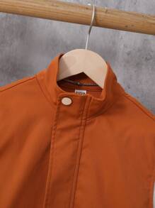 SHEIN 男孩3入組/套撞色滾邊夾克背心,純白色短袖T恤和短褲適合夏天和秋天 - 彩色 - 查看 8