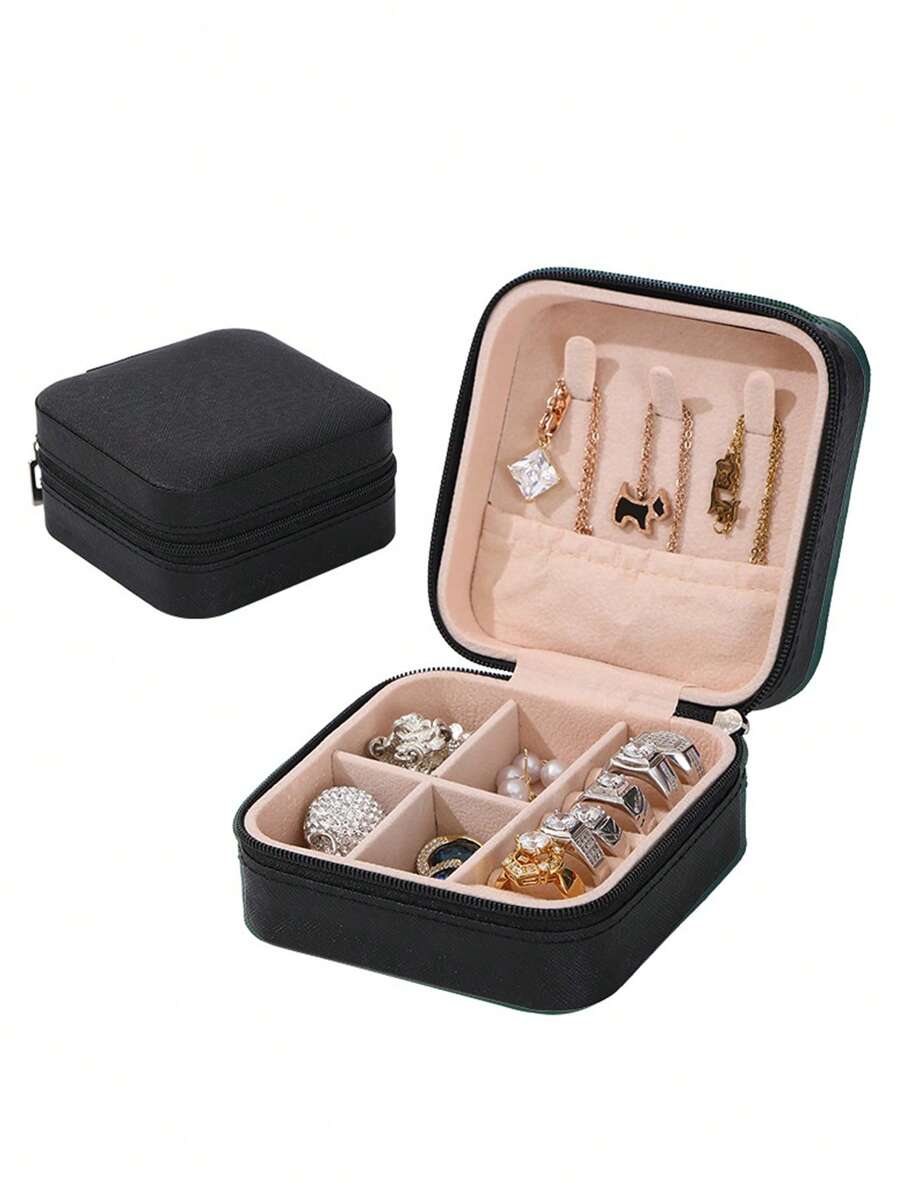 1 túi đựng đồ trang điểm nhiều lưới có khóa kéo xung quanh - màu đen - Xem 1