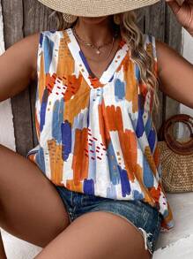 Mulvari Áo sơ mi Plus Size Tất cả trên in In ngẫu nhiên Giải trí - Nhiều màu - Xem 1