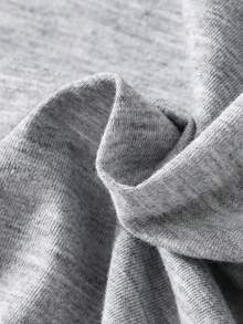 SHEIN 女孩泡泡袖短款T恤&褶邊前打結吊帶連衣裙 - 淺灰色 - 查看 6