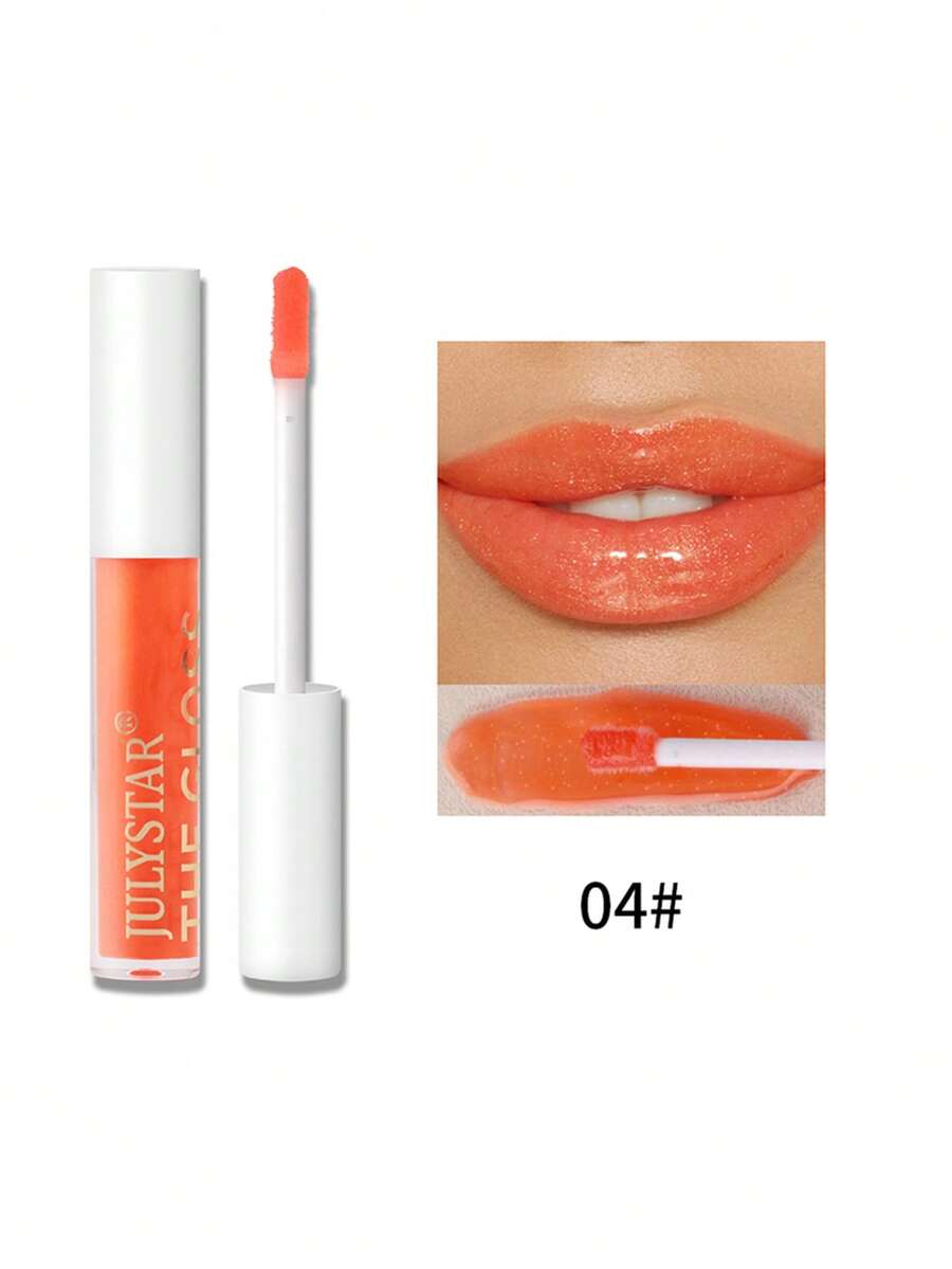 Julystar 保濕唇彩,持久防水液體口紅水光澤度唇釉唇妝 - 橘色 - 查看 1