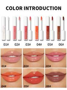 Julystar 保濕唇彩,持久防水液體口紅水光澤度唇釉唇妝 - 橘色 - 查看 2