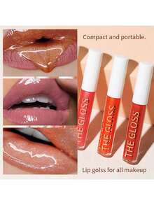 Julystar 保濕唇彩,持久防水液體口紅水光澤度唇釉唇妝 - 橘色 - 查看 4