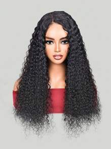 Transparent Lace Kinky Curly 4 X 4 Lace Closure Wig 180% Density 12-26 Inch Natural Black Color Pre-Plucked Natural Hairline  Lace Human Hair Top Quality Wig For Women - SNatural - View 5