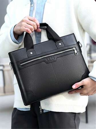 Maletín impermeable con estampado de letras para hombre de 14 pulgadas, asa doble, para viajes de negocios y cartera de trabajo, maletín clásico, viaje diario, regalo antirrobo ligero para padre, novio, marido