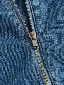 SHEIN MOD Top bandeau bajo hanky mezclilla - Azul lavado medio - Ver 3