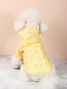 1 Miếng Polyester Vàng vui tươi Kem mẫu Thú cưng Không thấm nước Áo mưa Thích hợp Đối với Chó nhỏ Như Teddy Và Đi ra ngoài - Màu vàng - Xem 1