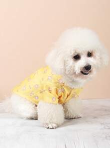 1 Miếng Polyester Vàng vui tươi Kem mẫu Thú cưng Không thấm nước Áo mưa Thích hợp Đối với Chó nhỏ Như Teddy Và Đi ra ngoài - Màu vàng - Xem 3
