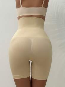 High Waisted Shapewear Shorts - Apricot - View 5