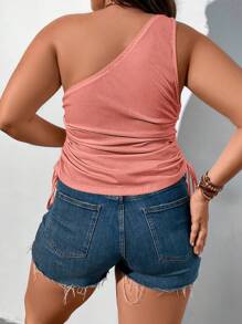 Calvaya áo nữ kích thước lớn Dây kéo Xù màu trơn Giải trí - Hồng - Xem 2