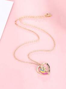 1 Piece Of Creative Love Unicorn Necklace For Children - Yellow Gold - View 2