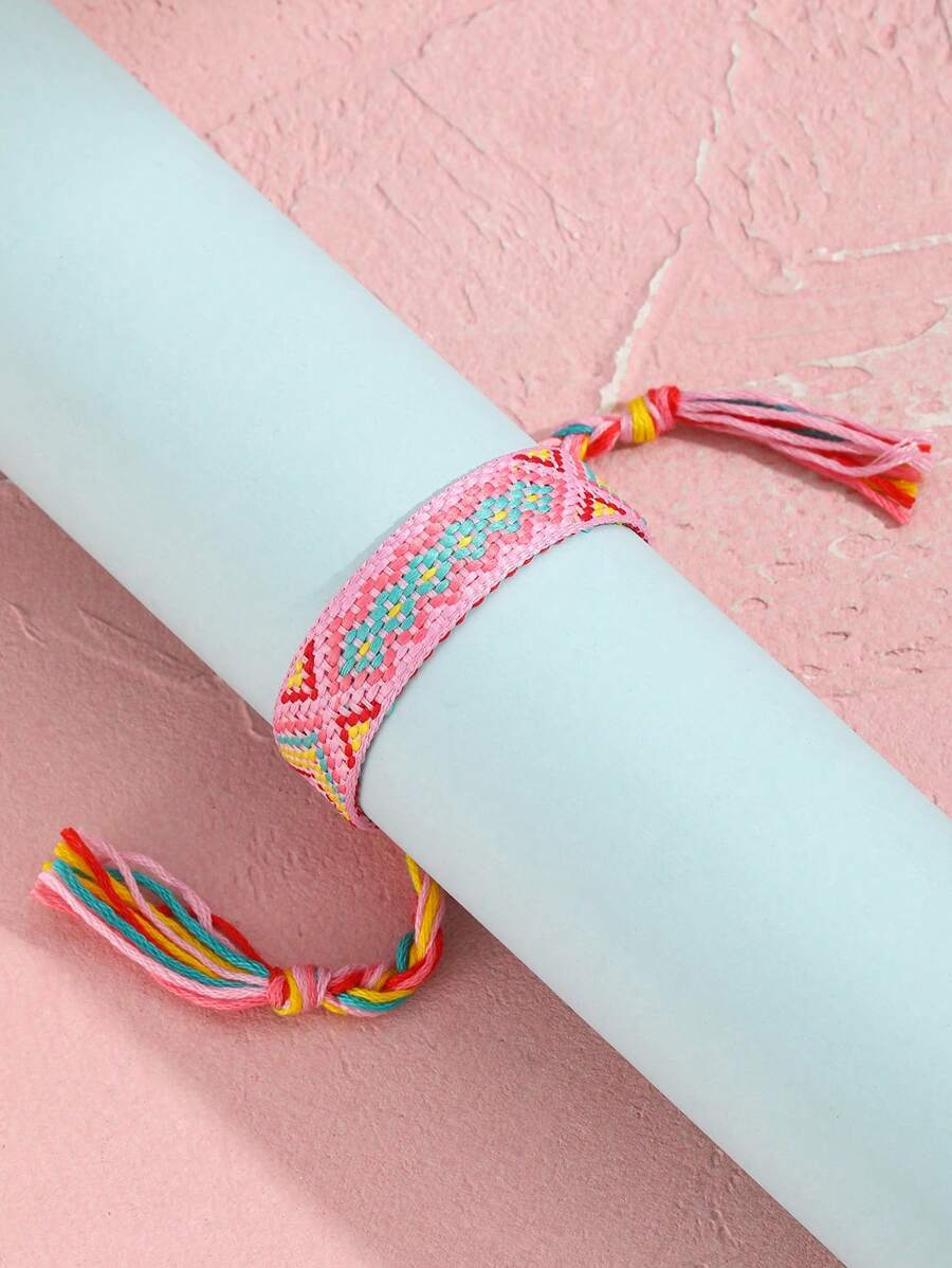 1 Trẻ Em Bohemia Họa Tiết Hình Học Dệt Tua Rua Dây Vòng Tay Cho Món Quà Sinh Nhật - Nhiều màu - Xem 1