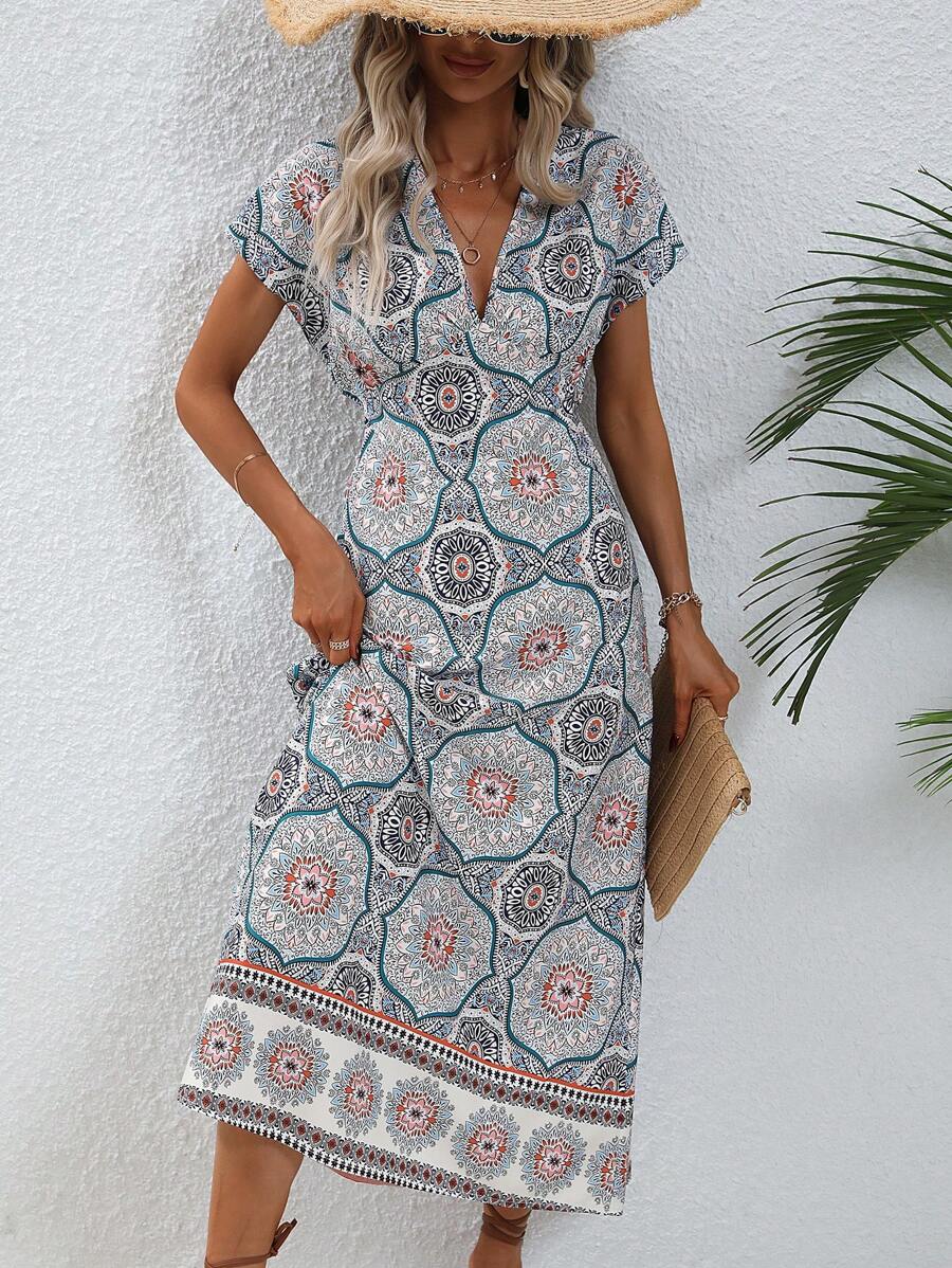 SHEIN VCAY Đầm Hoa Tất cả trên in Boho - Nhiều màu - Xem 1